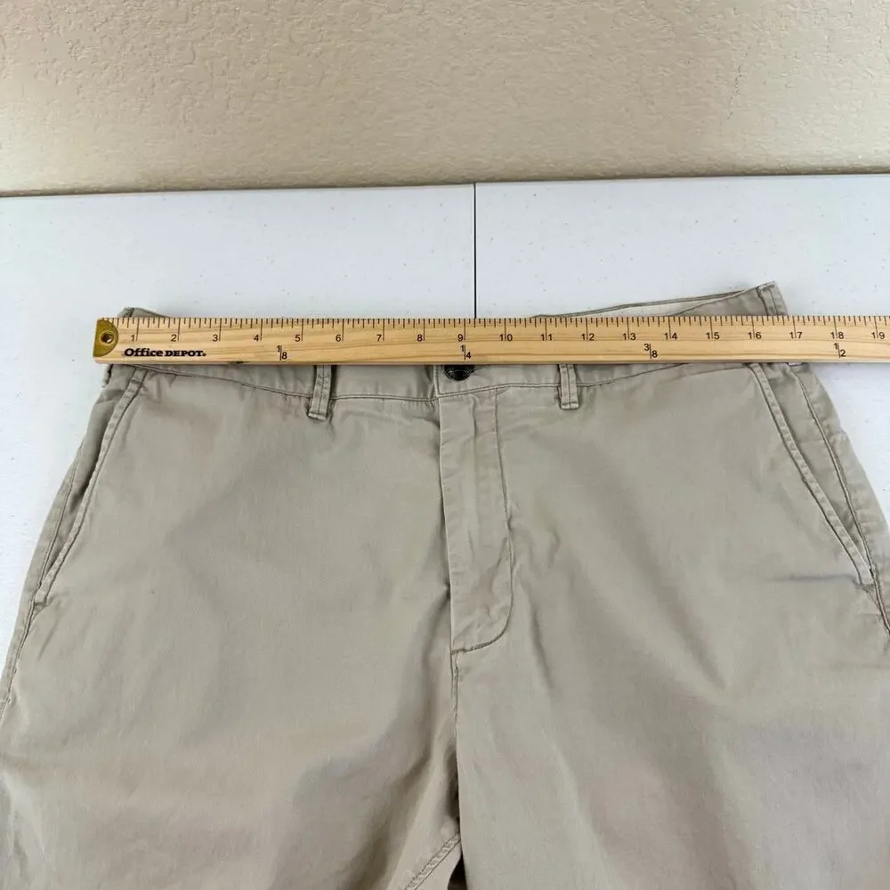 Faherty All Day Shorts Mens 33 Khaki Flat Front Chino Casual Beach Golf